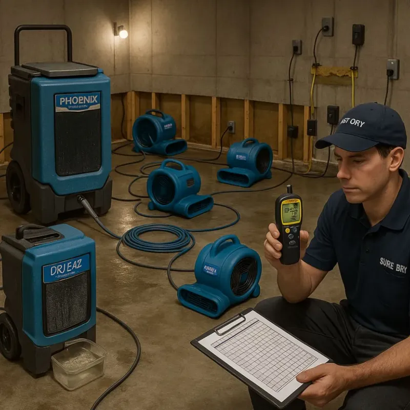 Structural Drying and Dehumidification process in Herscher, IL